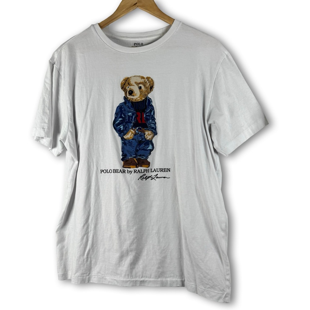 Polo Ralph Lauren Mens White Polo Bear Tshirt Shirt New Sz XL
